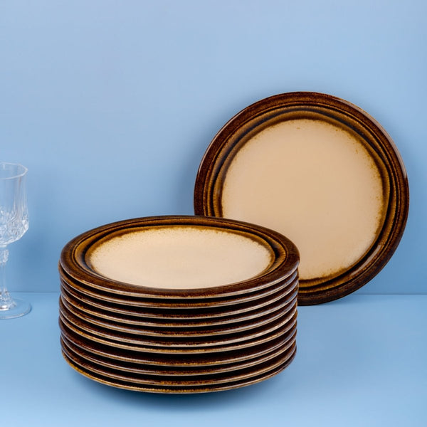 Ariane Laps 9 4/9" Sahara Porcelain Flat Plate - 12/Case (ALPARND63011024) - iFoodservice Online