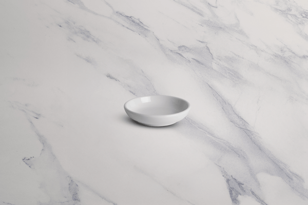 Ariane Miniature 3 3/4" x 1" White Porcelain Deep Round Plate - 18/Case (AMNARN000101028) - iFoodservice Online