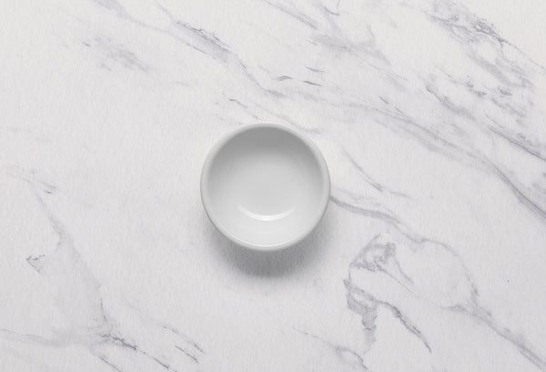 Ariane Miniature 3 3/4" x 1" White Porcelain Deep Round Plate - 18/Case (AMNARN000101028) - iFoodservice Online