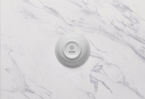 Ariane Miniature 3 3/4" x 1" White Porcelain Deep Round Plate - 18/Case (AMNARN000101028) - iFoodservice Online