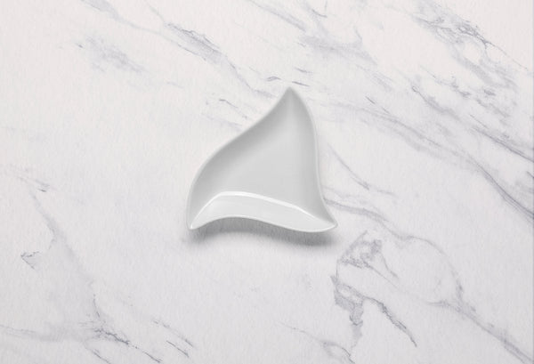 Ariane Miniature 5 1/4" x 4 4/5 x 1” Miniature Porcelain Triangular Dish - 18/Case (AMNARN000101011) - iFoodservice Online