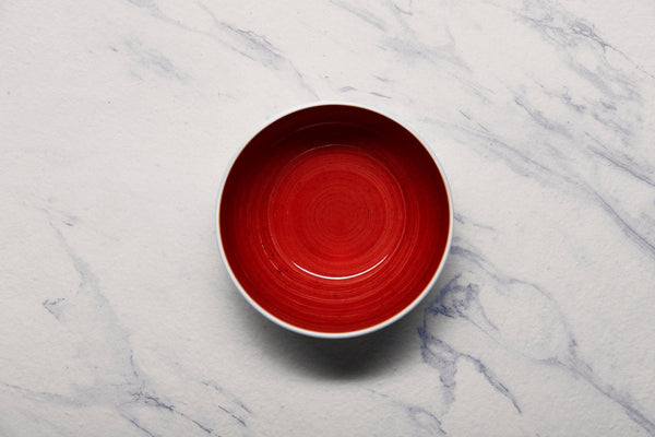 Ariane Modern 6" Twister Red Porcelain Bowl - 6/Case (AMDARN204022015) - iFoodservice Online