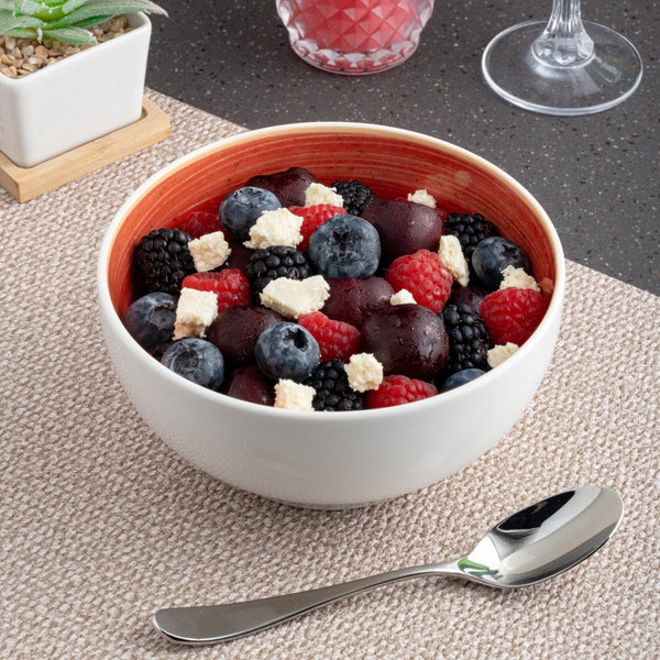 Ariane Modern 6" Twister Red Porcelain Bowl - 6/Case (AMDARN204022015) - iFoodservice Online