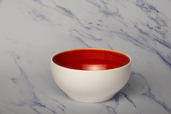 Ariane Modern 6" Twister Red Porcelain Bowl - 6/Case (AMDARN204022015) - iFoodservice Online