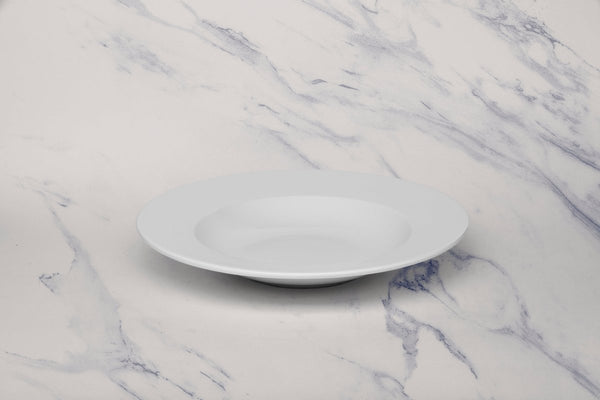 Ariane Prime 10 1/4" Prime - Warm White Porcelain Deep Plate - 6/Case (APRARN000012026) - iFoodservice Online