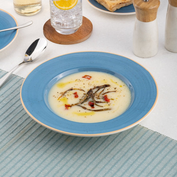 Ariane Prime 10 1/4" Twister Blue Porcelain Deep Plate - 6/Case (APRARN264012026) - iFoodservice Online