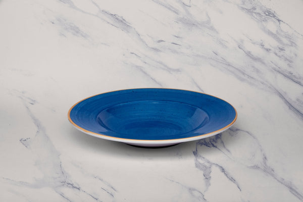 Ariane Prime 10 1/4" Twister Blue Porcelain Deep Plate - 6/Case (APRARN264012026) - iFoodservice Online