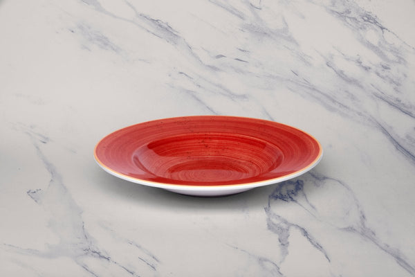 Ariane Prime 10 1/4" Twister Red Porcelain Deep Plate - 6/Case (APRARN204012026) - iFoodservice Online