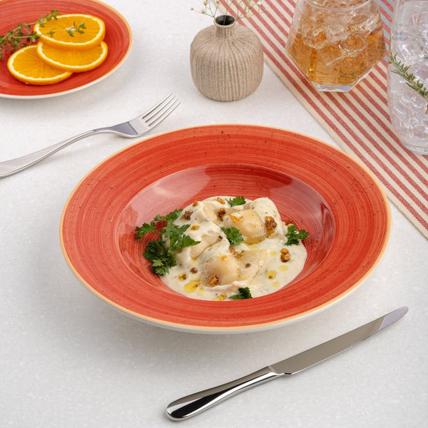 Ariane Prime 10 1/4" Twister Red Porcelain Deep Plate - 6/Case (APRARN204012026) - iFoodservice Online