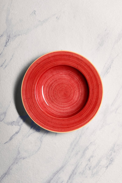 Ariane Prime 10 1/4" Twister Red Porcelain Deep Plate - 6/Case (APRARN204012026) - iFoodservice Online
