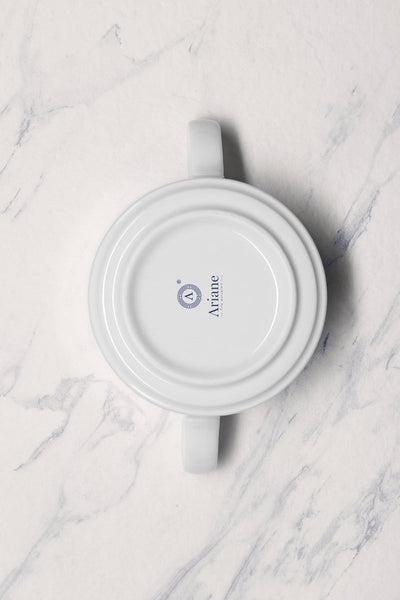 Ariane Prime 10 1/7 Oz Prime - Warm White Porcelain Soup Bowl With Two Handle - 8/Case (APRARN000027030) - iFoodservice Online