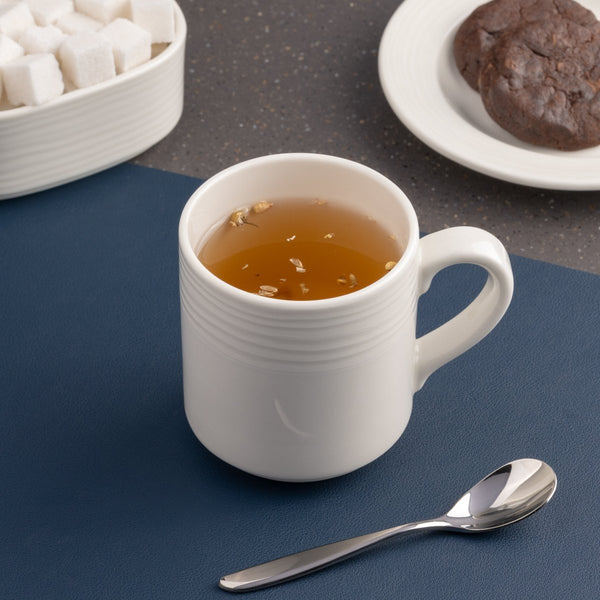 Ariane Prime 10 1/7 Oz White Eclipse Porcelain Stackable Mug - 12/Case (APRARN120053030) - iFoodservice Online