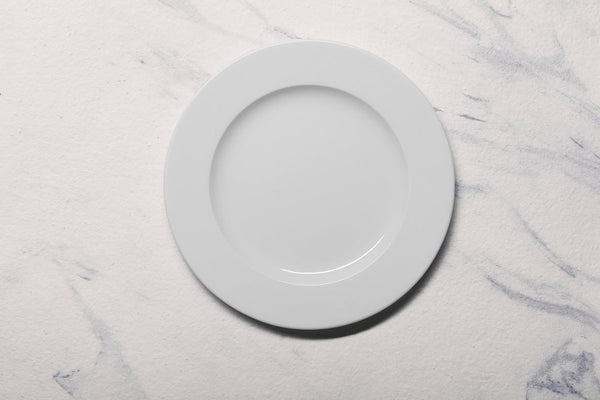 Ariane Prime 10 5/8" Prime - Warm White Porcelain Flat Plate - 12/Case (APRARN000011027) - iFoodservice Online