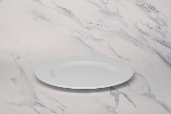 Ariane Prime 10 5/8" White Eclipse Porcelain Flat Plate - 12/Case (APRARN120011027) - iFoodservice Online