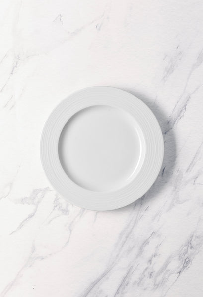 Ariane Prime 11 3/7" White Eclipse Porcelain Flat Plate - 6/Case (APRARN120011029) - iFoodservice Online