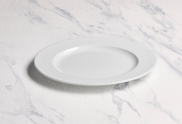 Ariane Prime 11 3/7" White Eclipse Porcelain Flat Plate - 6/Case (APRARN120011029) - iFoodservice Online