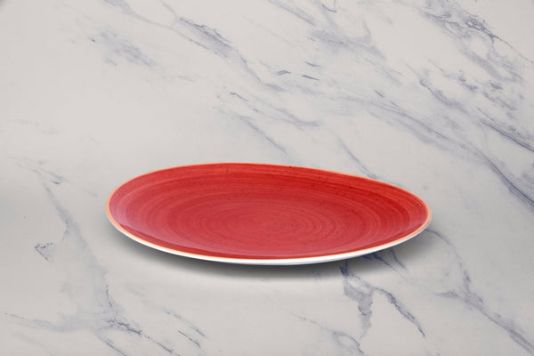 Ariane Prime 11 4/5" Twister Red Porcelain Steak Plate - 6/Case (APRARN204016030) - iFoodservice Online