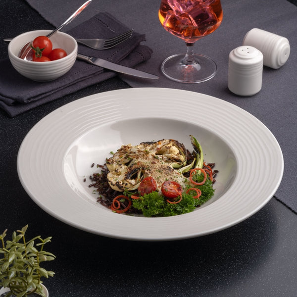 Ariane Prime 11 4/5" White Eclipse Porcelain Deep Plate - 6/Case (APRARN120012030) - iFoodservice Online