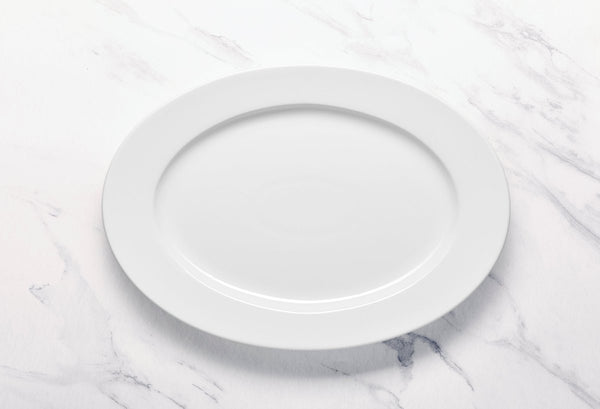 Ariane Prime 11" Prime - Warm White Porcelain Oval Platter - 12/Case (APRARN000015028) - iFoodservice Online