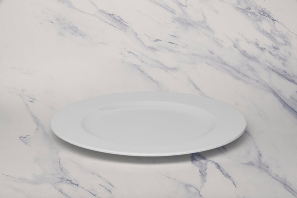 Ariane Prime 12 1/5" Prime - Warm White Porcelain Flat Plate - 6/Case (APRARN000011031) - iFoodservice Online