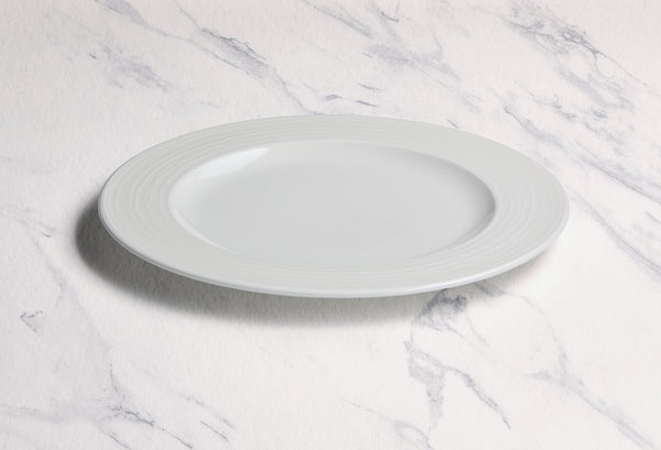 Ariane Prime 12 1/5" White Eclipse Porcelain Flat Plate - 6/Case (APRARN120011031) - iFoodservice Online