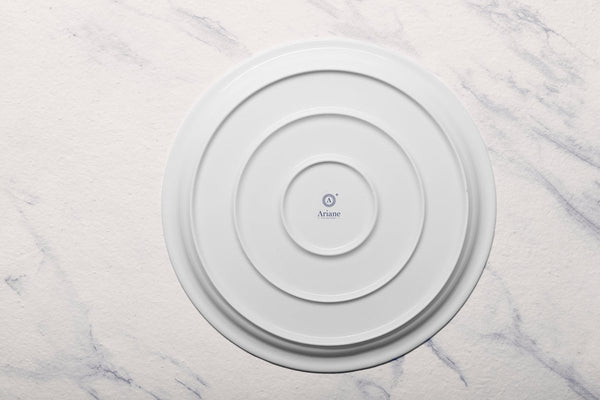 Ariane Prime 12 3/5" Prime - Warm White Porcelain Pizza Plate - 6/Case (APRARN000013032) - iFoodservice Online