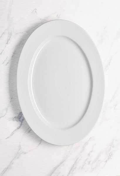 Ariane Prime 15'' x 10 3/7'' Orba White Porcelain Oval Platter - 6/Case (APRARN121015038) - iFoodservice Online