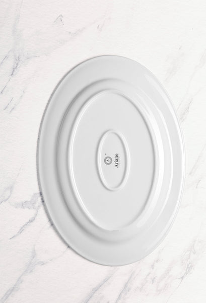 Ariane Prime 15'' x 10 3/7'' Orba White Porcelain Oval Platter - 6/Case (APRARN121015038) - iFoodservice Online