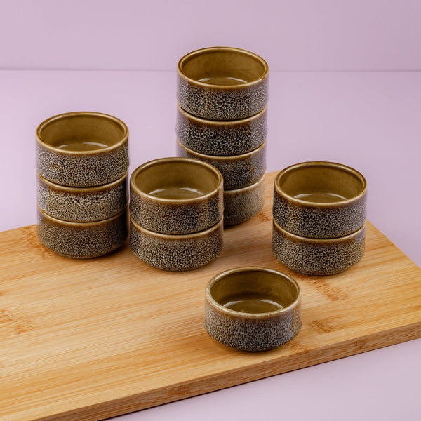 Ariane Prime 2 3/4" White Freckles Porcelain Butter Ramekin - 12/Case (APRARND55075001) - iFoodservice Online