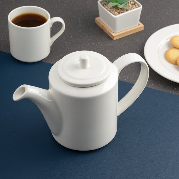 Ariane Prime 23 2/3 Oz Prime - Warm White Porcelain Coffee Pot With Lid - 2/Case (APRARN000061070) - iFoodservice Online
