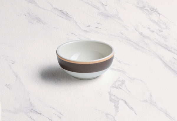 Ariane Prime 3 1/2" Twister Mokka White & Brown Porcelain Bowl - 12/Case (APRANS263022009) - iFoodservice Online