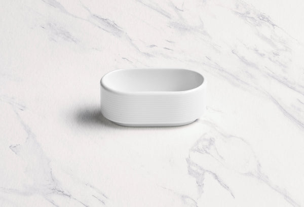 Ariane Prime 3 1/2" x 2" White Orba Porcelain Sugar Pack Holder - 12/Case (APRARN121077001) - iFoodservice Online