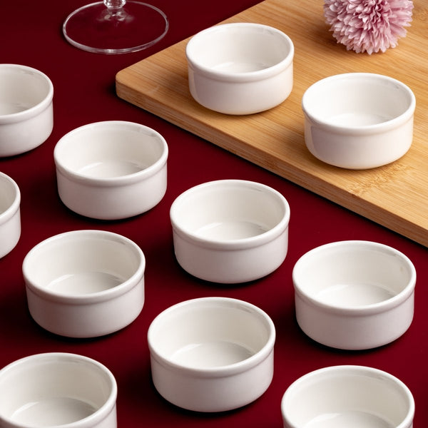 Ariane Prime 3" Prime - Warm White Porcelain Butter Ramekin Grooves - 12/Case (APRARN000075004) - iFoodservice Online