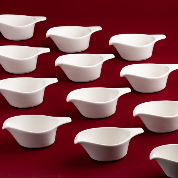 Ariane Prime 4 5/7" Prime - Warm White Porcelain Gravy Boat - 12/Case (APRARN000033012) - iFoodservice Online