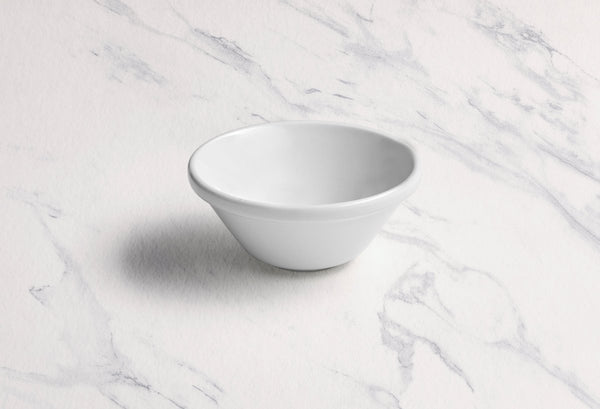 Ariane Prime 4 5/7" Prime - Warm White Porcelain Stackable Conical Bowl - 12/Case (APRARN000034012) - iFoodservice Online