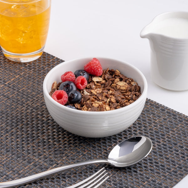 Ariane Prime 4 5/7" White Eclipse Porcelain Bowl - 12/Case (APRARN120022012) - iFoodservice Online