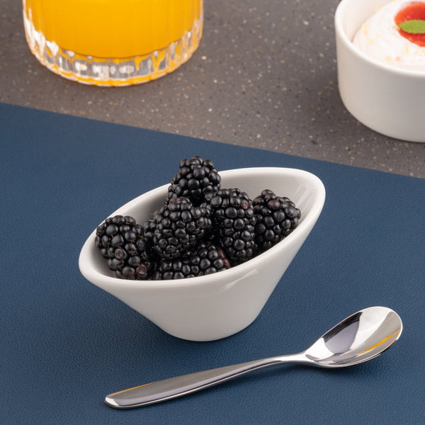 Ariane Prime 4" Prime - Warm White Porcelain Angular Bowl - 12/Case (APRARN000022001) - iFoodservice Online
