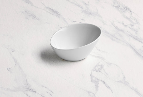 Ariane Prime 4" Prime - Warm White Porcelain Angular Bowl - 12/Case (APRARN000022001) - iFoodservice Online