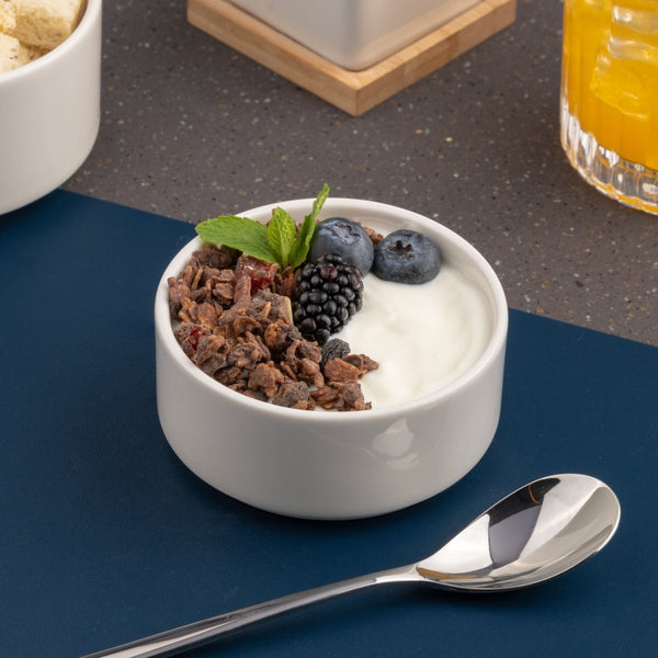 Ariane Prime 4" Prime - Warm White Porcelain Stackable Salad Bowl - 12/Case (APRARN000021012) - iFoodservice Online