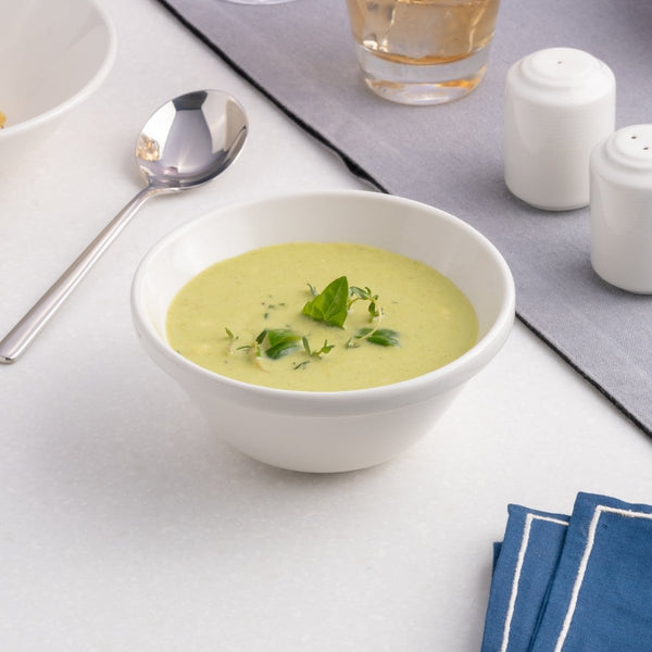 Ariane Prime 5 1/2" Prime - Warm White Porcelain Stackable Conical Bowl - 8/Case (APRARN000034014) - iFoodservice Online