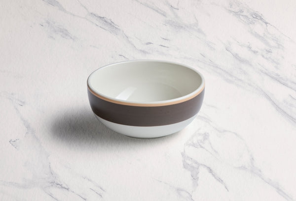 Ariane Prime 5 1/2" Twister Mokka White & Brown Porcelain Bowl - 8/Case (APRARN263022014) - iFoodservice Online