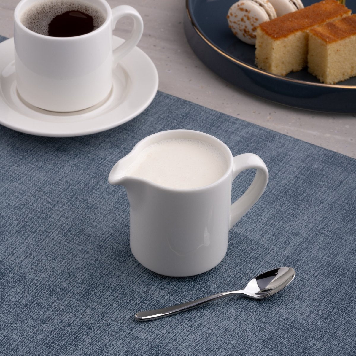 Ariane Prime 5 Oz Prime - Warm White Porcelain Creamer With Handle - 12/Case (APRARN000064015) - iFoodservice Online