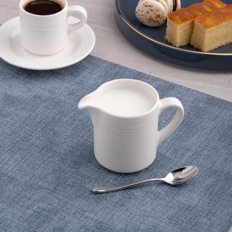 Ariane Prime 5 Oz White Eclipse Porcelain Creamer With Handle - 12/Case (APRARN120064015) - iFoodservice Online