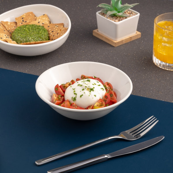 Ariane Prime 6 2/7" Prime - Warm White Porcelain Service Nappy Bowl - 8/Case (APRARN000029016) - iFoodservice Online