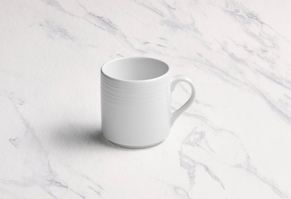 Ariane Prime 6 3/4 Oz White Eclipse Porcelain Stackable Coffee Cup - 12/Case (APRARN120043020) - iFoodservice Online