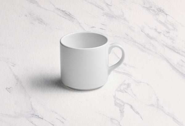 Ariane Prime 6 3/4 Oz White Orba Porcelain Stackable Coffee Cup - 12/Case (APRARN121043020) - iFoodservice Online