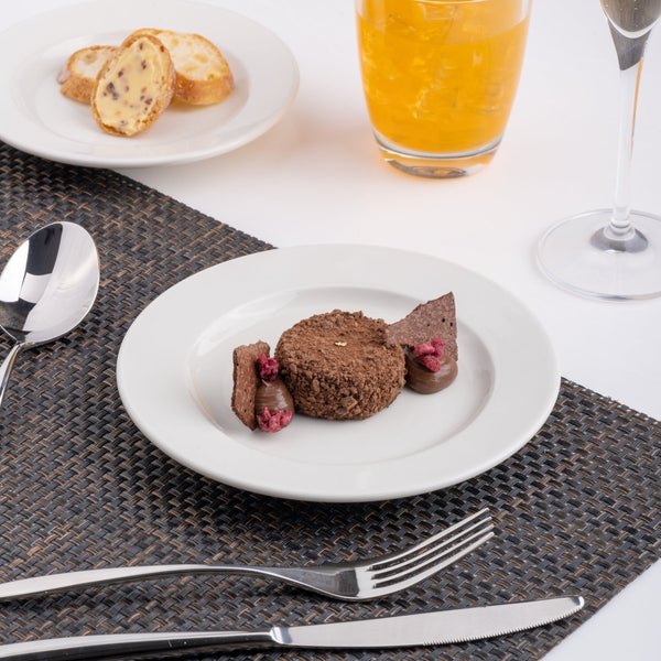 Ariane Prime 6" Prime - Warm White Porcelain Flat Plate - 12/Case (APRARN000011015) - iFoodservice Online