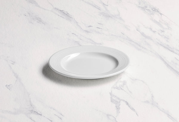 Ariane Prime 6" White Eclipse Porcelain Flat Plate - 12/Case (APRARN120011015) - iFoodservice Online