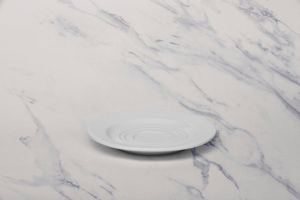 Ariane Prime 6" White Eclipse Porcelain Saucer - 12/Case (APRARN120014015) - iFoodservice Online