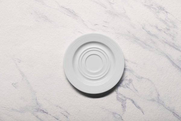 Ariane Prime 6" White Eclipse Porcelain Saucer - 12/Case (APRARN120014015) - iFoodservice Online